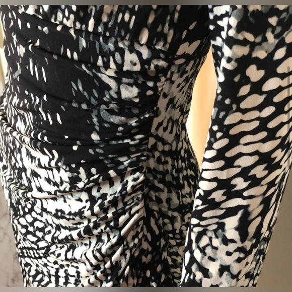 Lauren Ralph Lauren Monochrome Long Sleeve Wrap Dress 8P - Picture 9 of 13